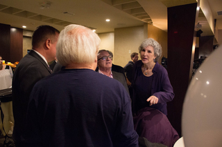 About 50 people were in attendance at Lavine's watch party on Tuesday night.